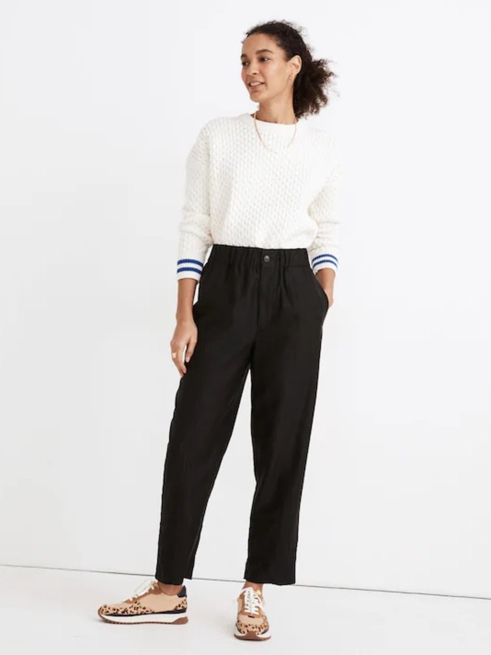 Madewell tapered Huston pants black m